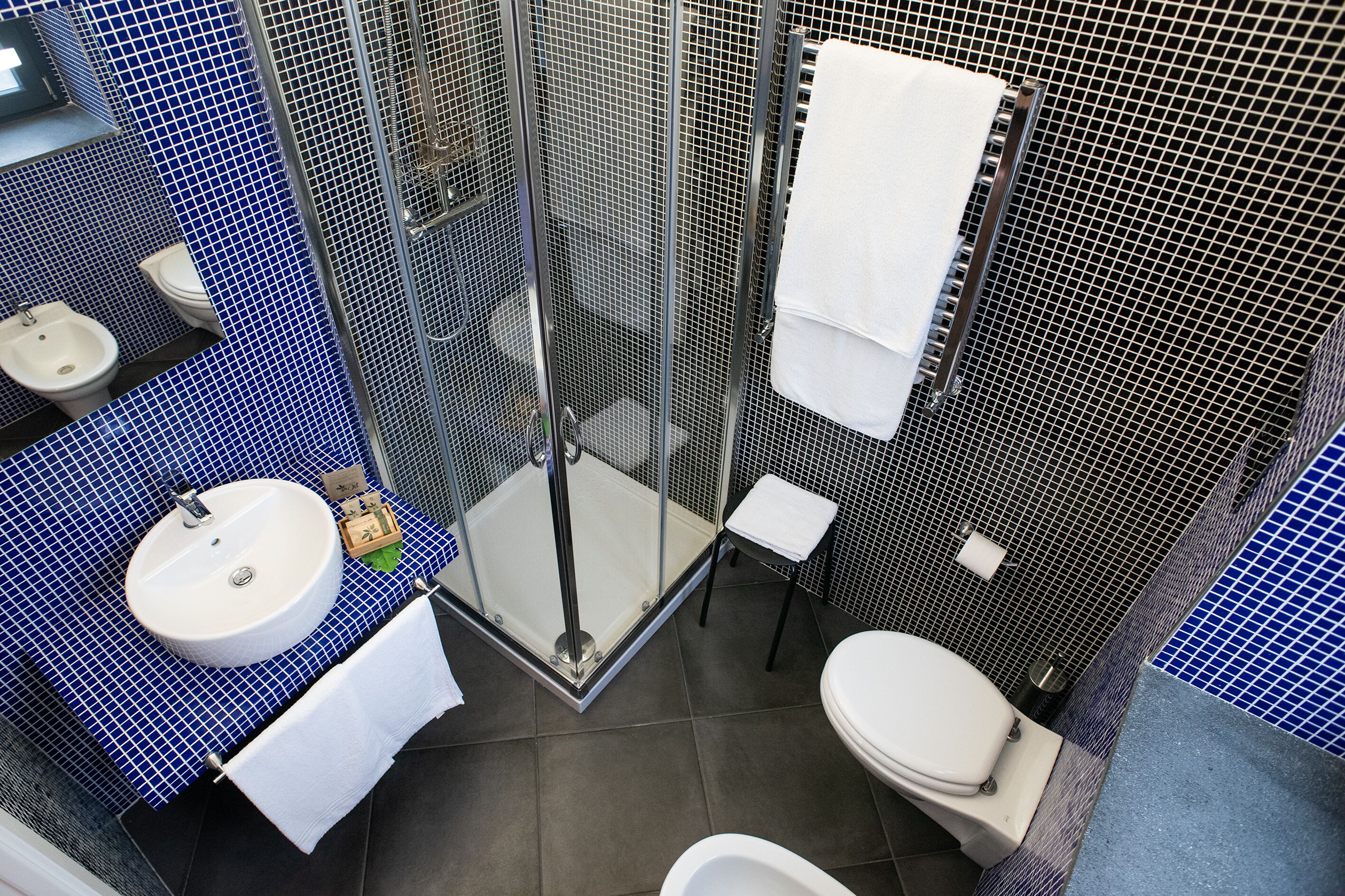 Doppia Standard (Blue) | Bagno | Doccia, set di cortesia gratuito, asciugacapelli, bidet