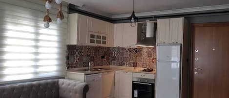 Apartment, 1 Bedroom | Private kitchenette | Full-size fridge, oven, stovetop, dishwasher
