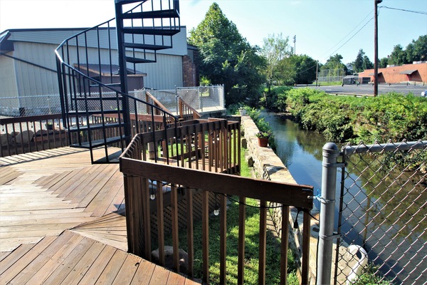 A beautiful stream runs through this urban retreat.