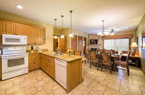 Fridge, microwave, stovetop, toaster