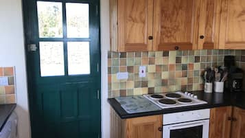 Full-sized fridge, microwave, oven, stovetop
