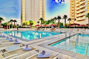 Outdoor pool, a heated pool