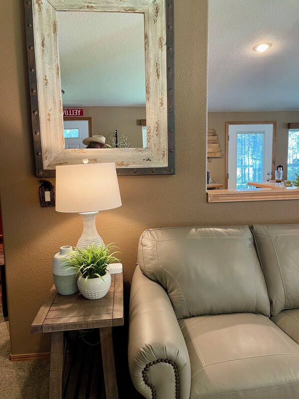 Smart TV, fireplace, DVD player, video library