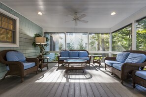 Televisión, chimenea y reproductor de DVD 