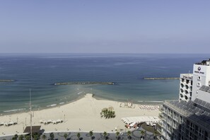 Apartment, Pool Access, Oceanfront | Beach/ocean view - Luxurious 2BR with Panoramic Sea View (Tel Aviv)