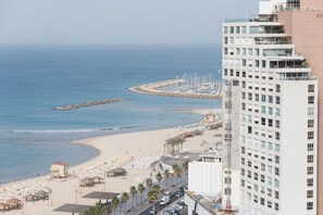 Apartment, Non Smoking, Pool Access | Beach/ocean view - Beachfront w Balconies & Parking (Tel Aviv)