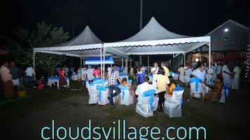 Outdoor banquet area