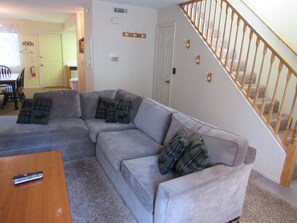 TV, fireplace, video games, DVD player