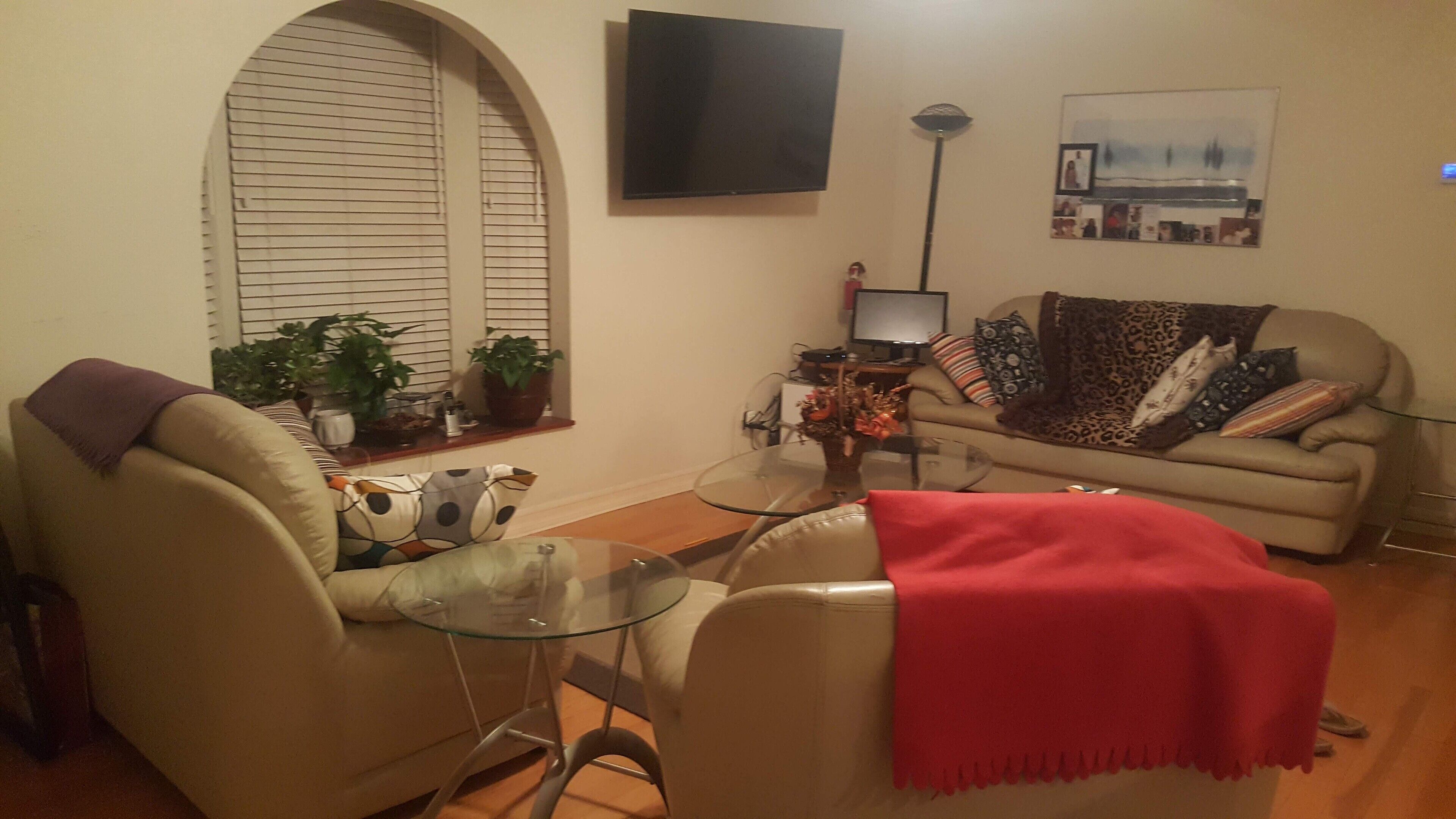 Basic Room, 1 King Bed | Living area | Flat-screen TV