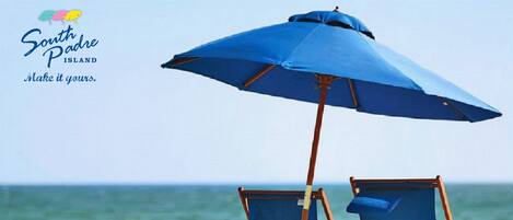 Beach nearby, sun loungers, beach towels