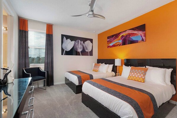 8 bedrooms, desk, iron/ironing board, travel cot