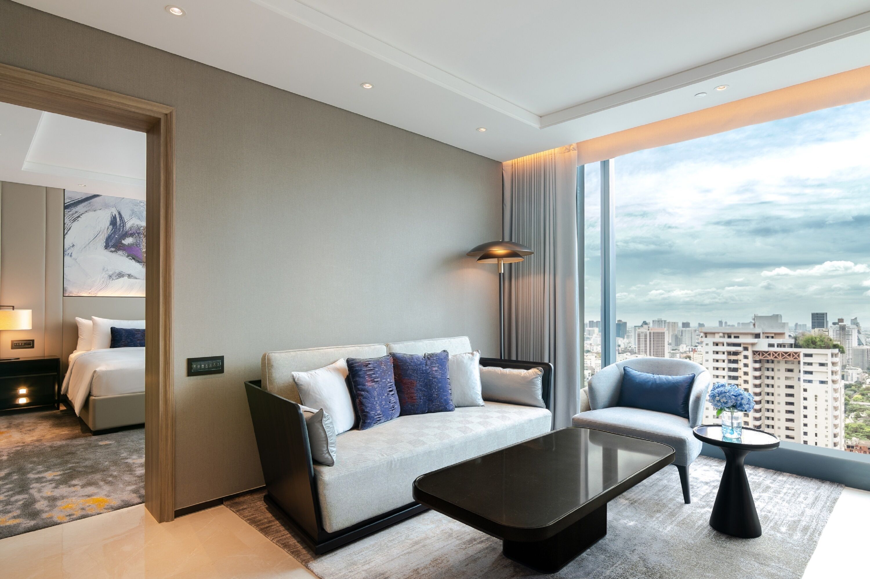 executive suite | living room | 55-inch smart tv with cable channels, tv, streaming services