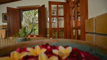 Luxury Villa, 2 Bedrooms | Bathroom | Separate bathtub and shower, deep-soaking bathtub, rainfall showerhead