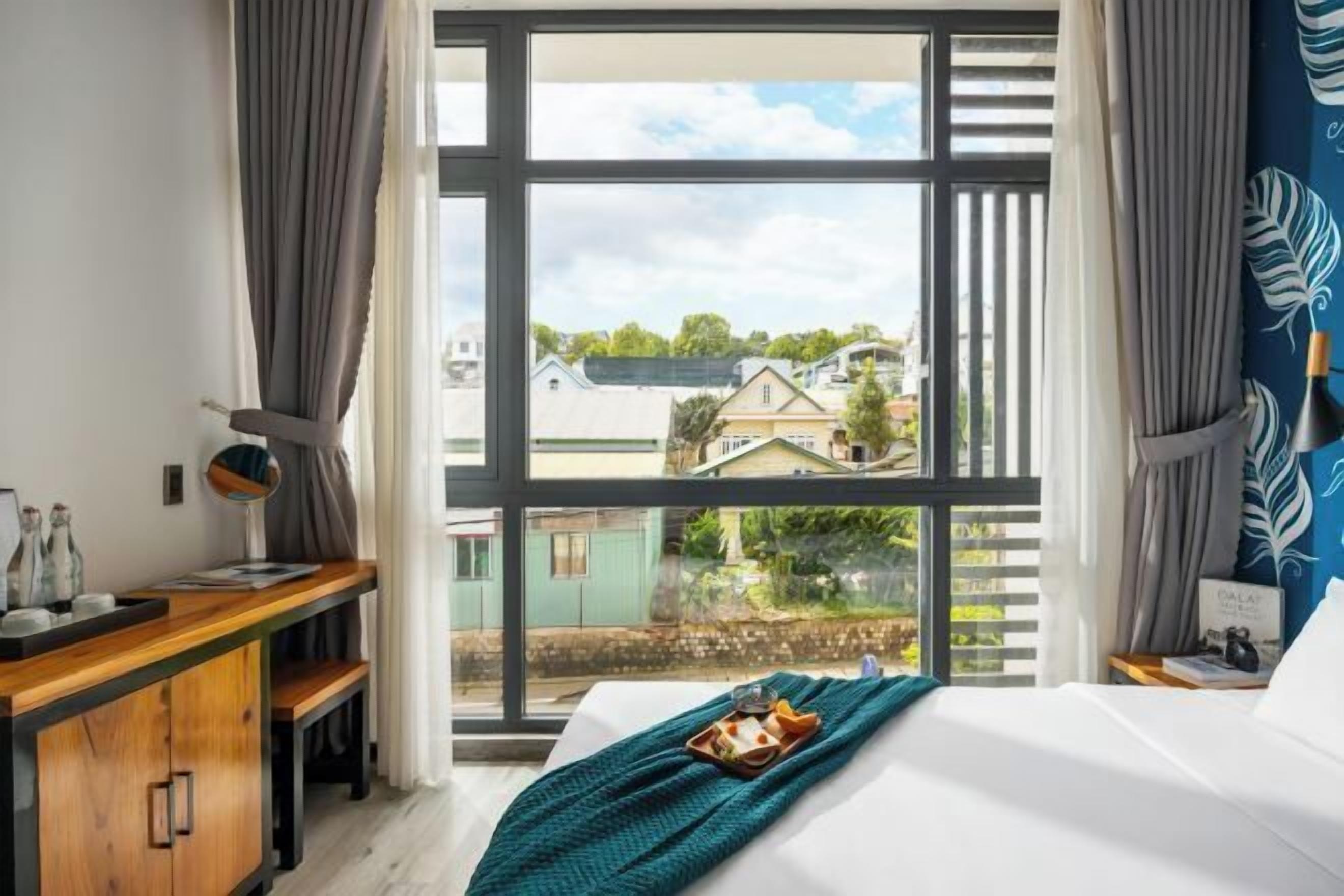 Premium bedding, individually furnished, desk, blackout drapes