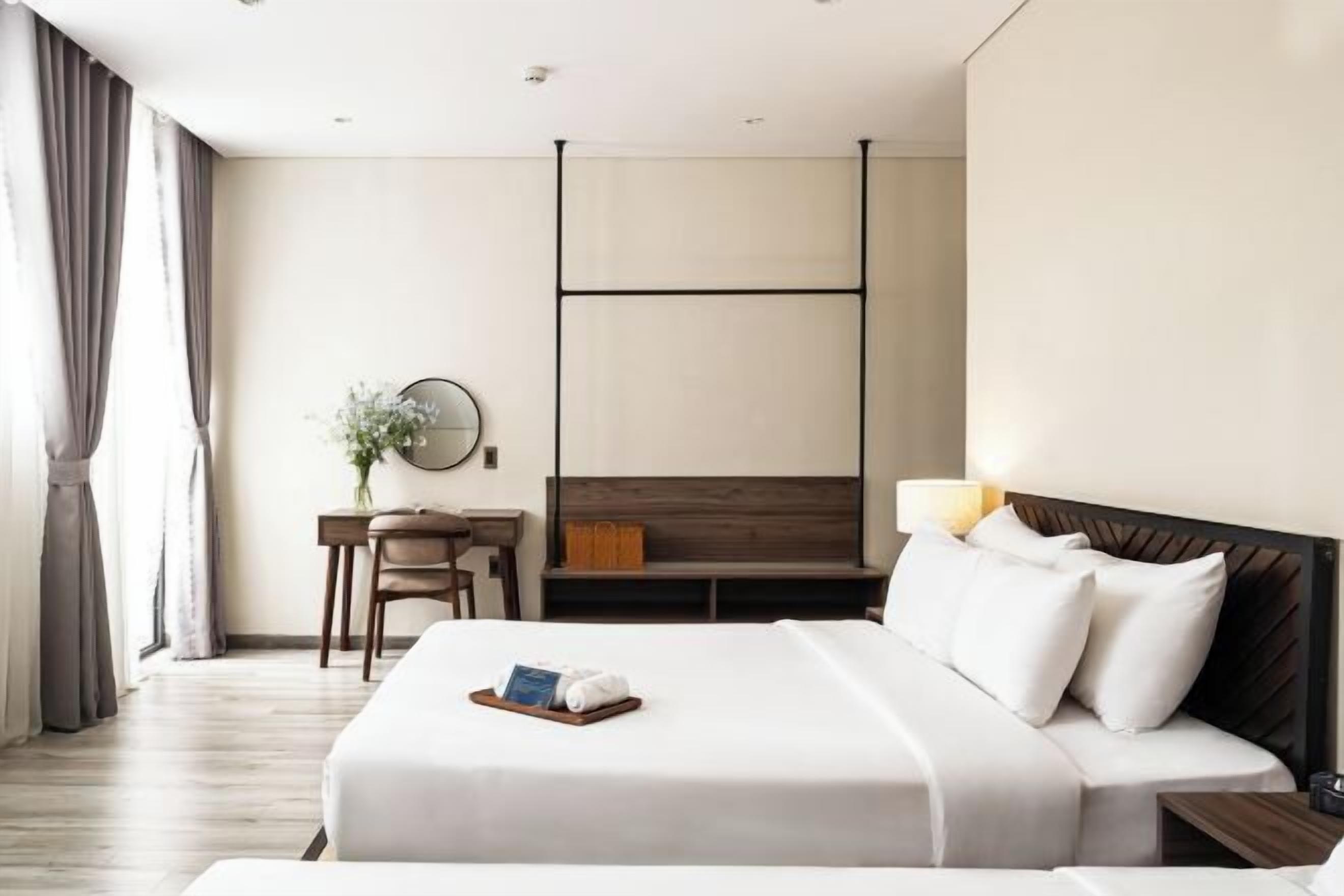 Premium bedding, individually furnished, desk, blackout drapes