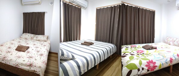 3 bedrooms, blackout curtains, free WiFi