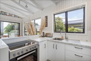 Fridge, microwave, oven, toaster