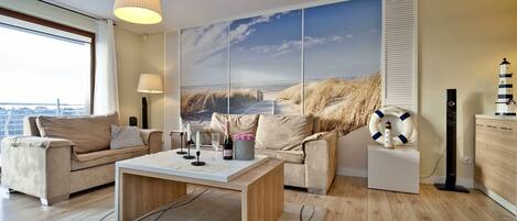 Departamento, 1 habitación, balcón (A39) | Área de sala de estar | Televisión de pantalla plana