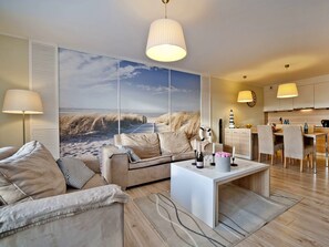 Apartment, 1 Schlafzimmer, Balkon (A39) | Wohnbereich | Flachbildfernseher