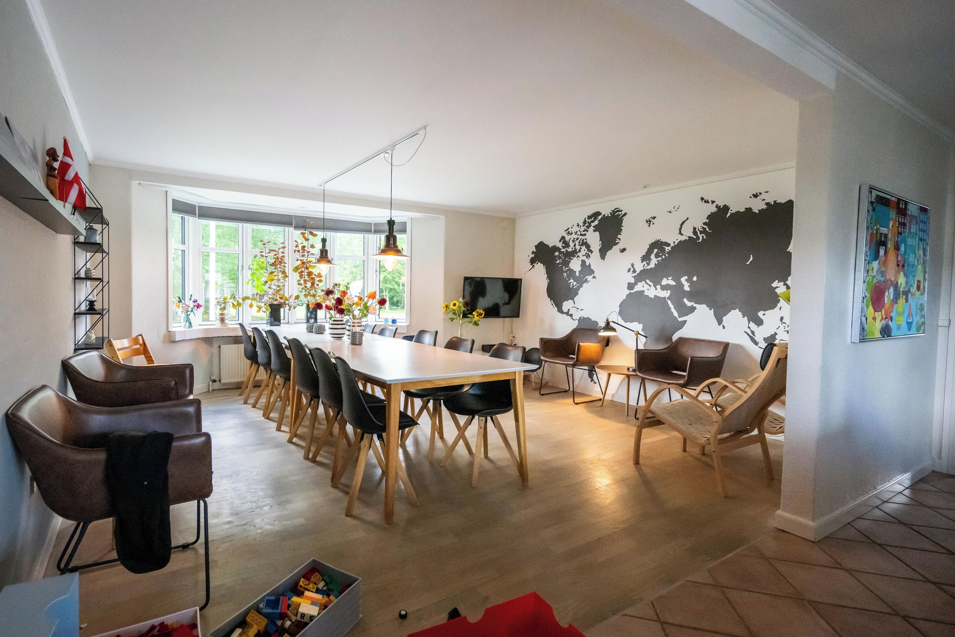 Family Room, Shared Bathroom | Living area | Flat-screen TV, toys, heated floors