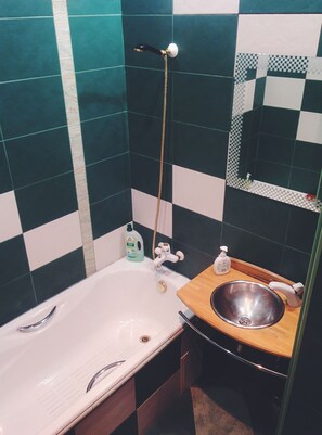 Hair dryer, towels, toilet paper