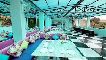Outdoor banquet area