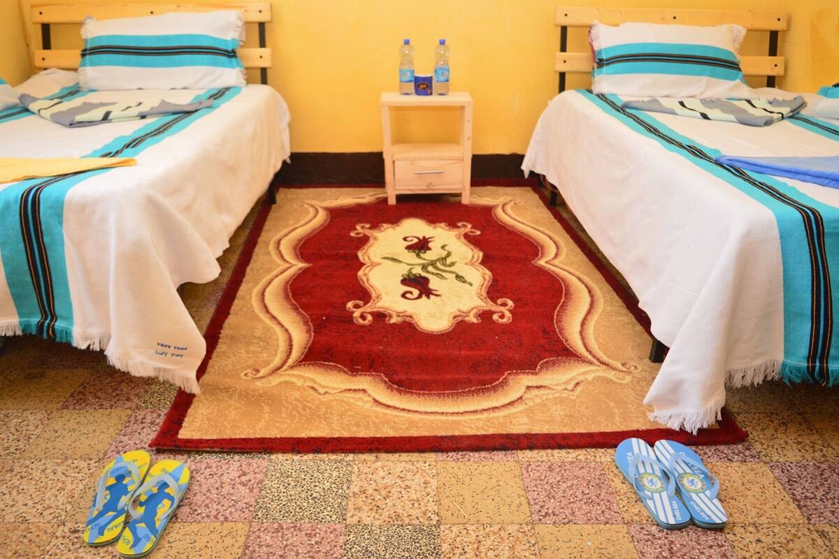 Habitación Confort con 2 camas individuales, vista al jardín | Espacio para trabajar con laptop, cortinas blackout y insonorización