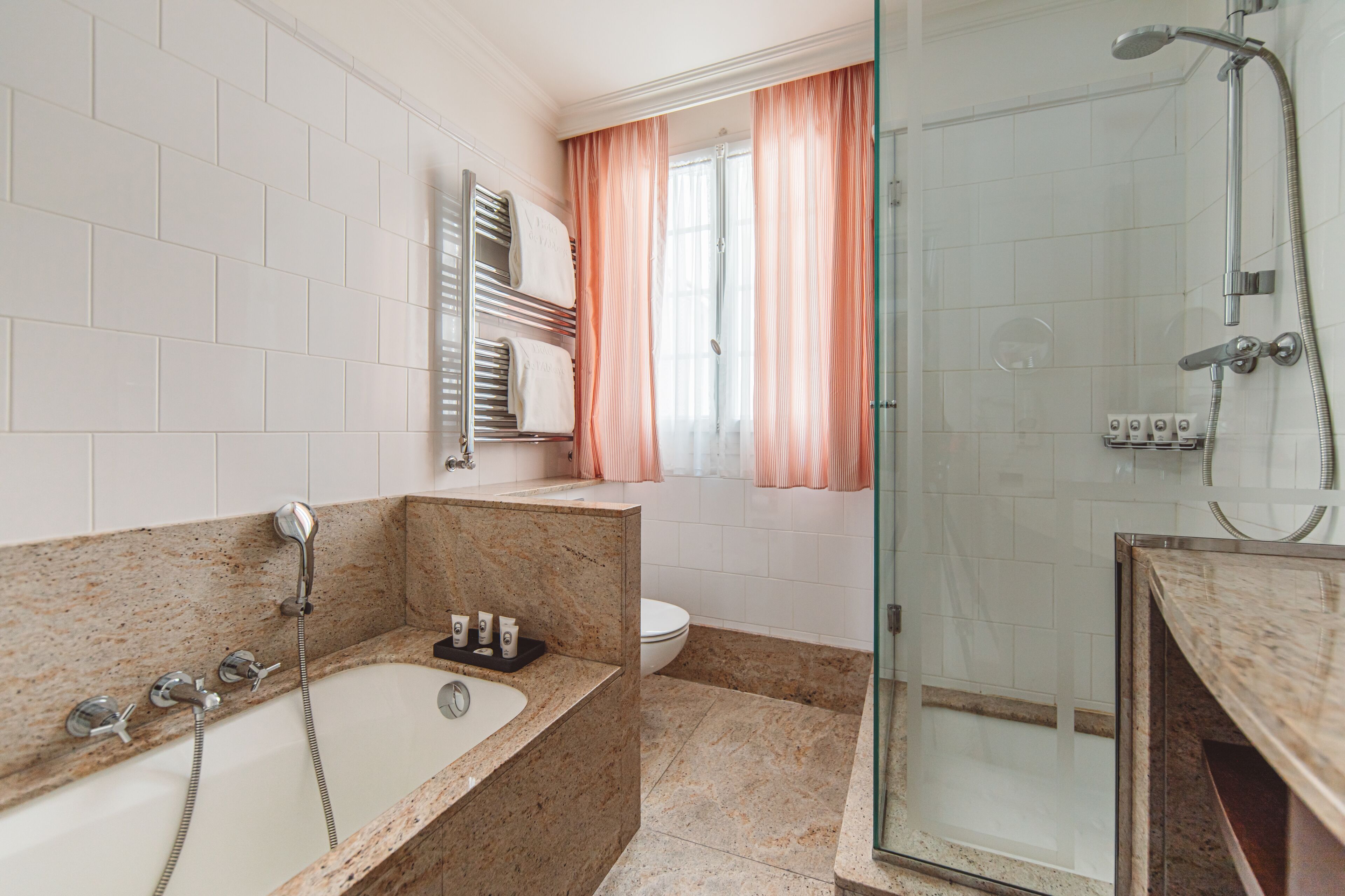 deluxe room | bathroom | free toiletries, hair dryer, towels, soap