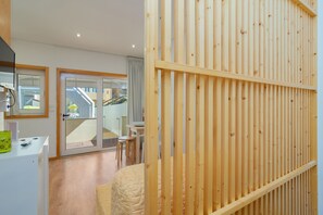 Exclusive House,1 Bedroom,Terrace, Pool Access | Living area | 24-inch LED TV with cable channels, TV - 731 Costa Cabral Metro Residence (Porto)