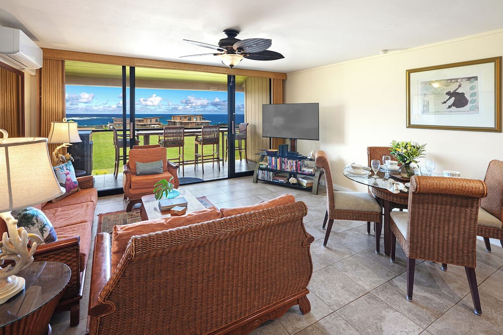 Smart TV, DVD player, books, video library