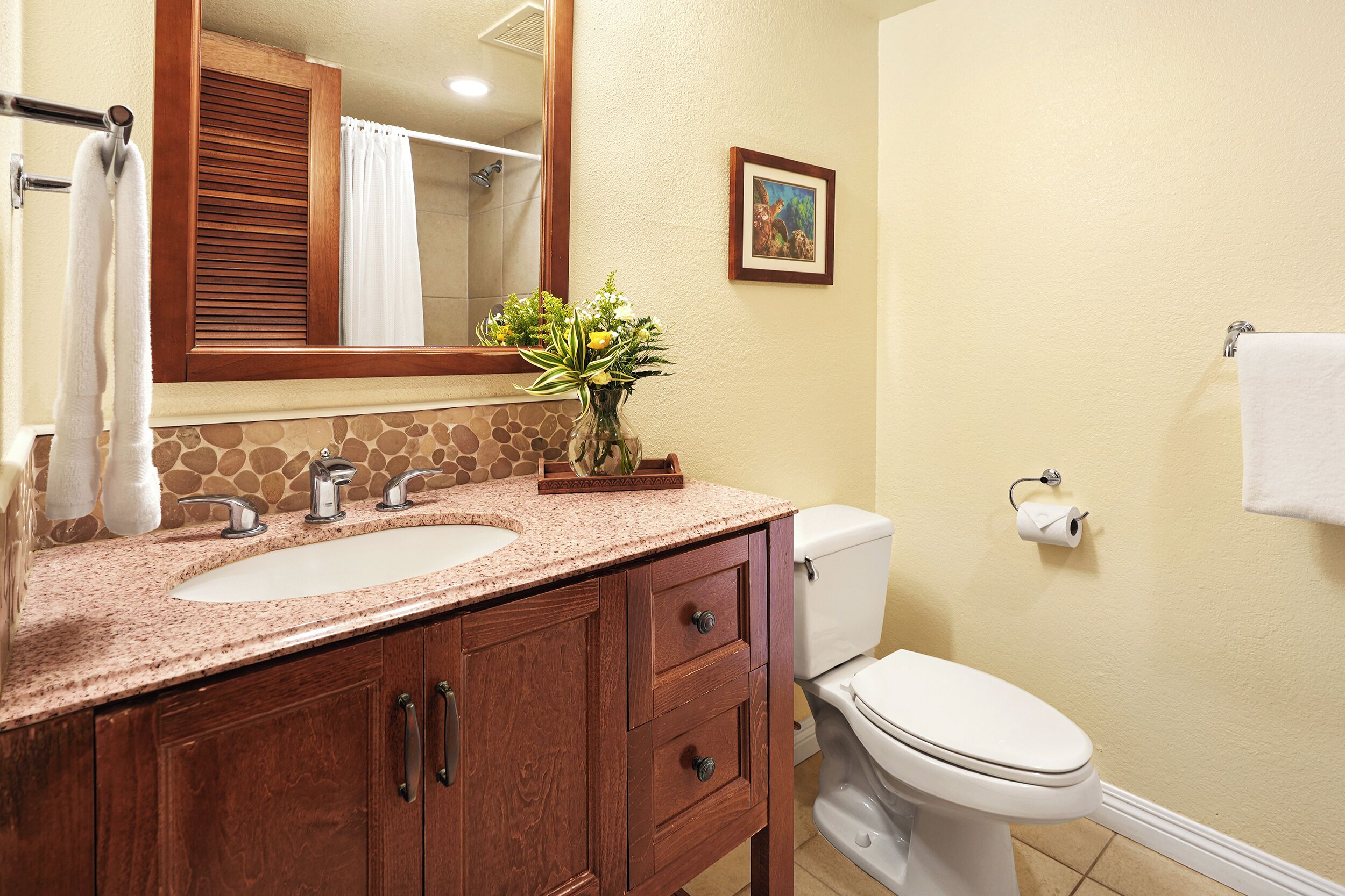 Bathtub, hair dryer, towels