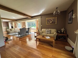 Smart TV, fireplace, video games, books