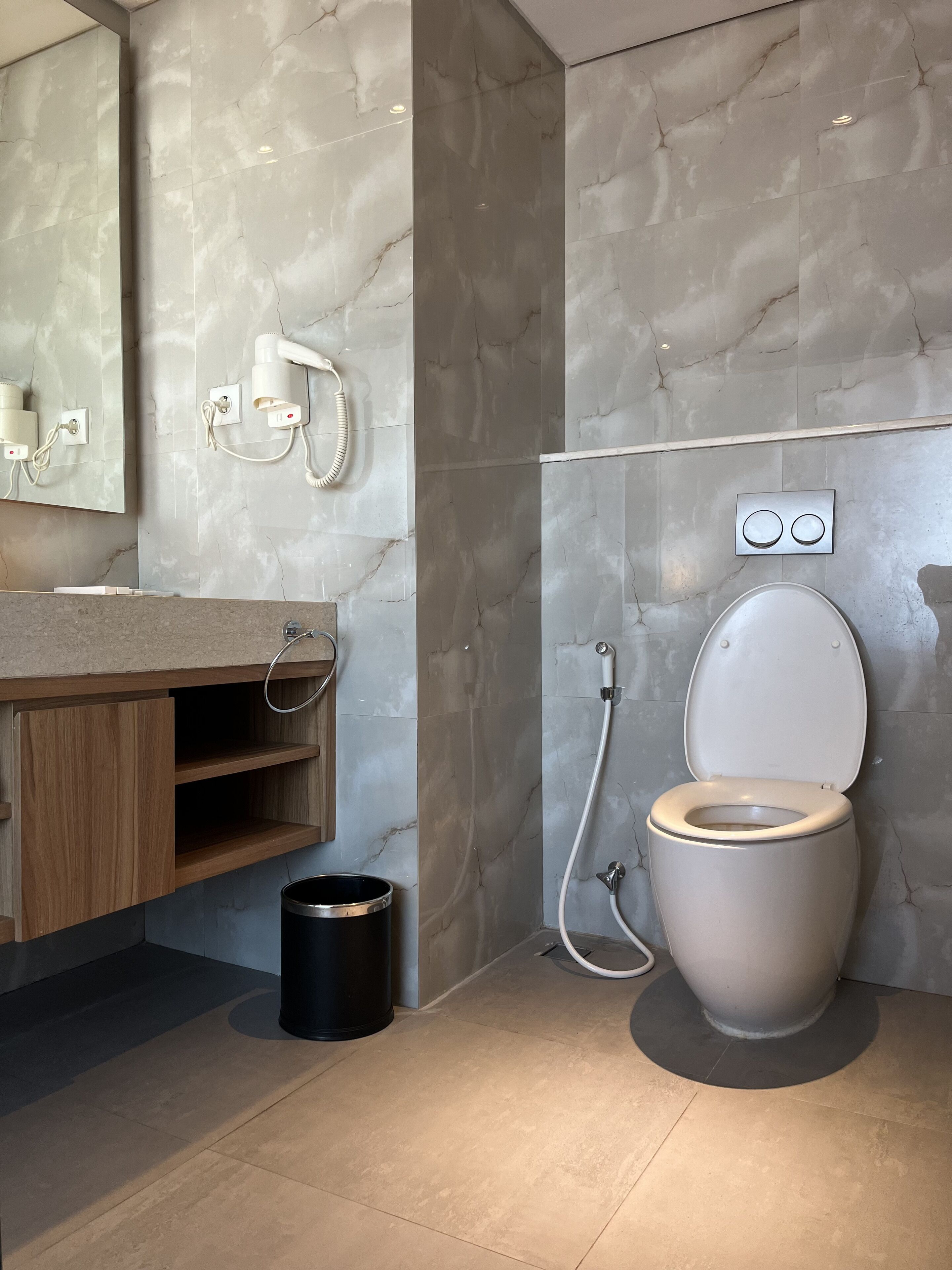 shower, free toiletries, hair dryer, bathrobes