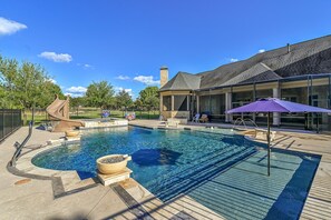 High Tech Pool & Hot Tub with 5 sanitation systems, 8 ft Turbo Twister Slide