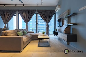 Senior Apartment, 3 Bedrooms | Living area | 40-inch Smart TV with digital channels, Netflix, table tennis