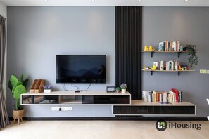 Design Apartment | Living area | 40-inch Smart TV with digital channels, Netflix, streaming services - Silverscape Deluxe Melaka by I Housing (Malacca City)