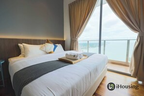 Design Apartment | Premium bedding, blackout curtains, iron/ironing board, bed sheets - Silverscape Deluxe Melaka by I Housing (Malacca City)