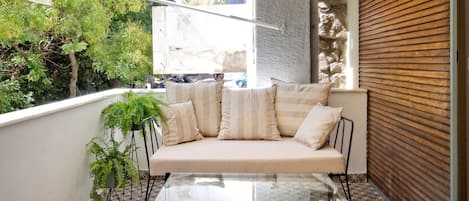 Apartament Deluxe, 3 dormitoris, terrassa, vistes al parc | Balcó