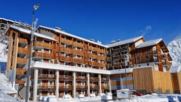Experience the hotel's modern design and enjoy stunning views of the surrounding snowy landscape.