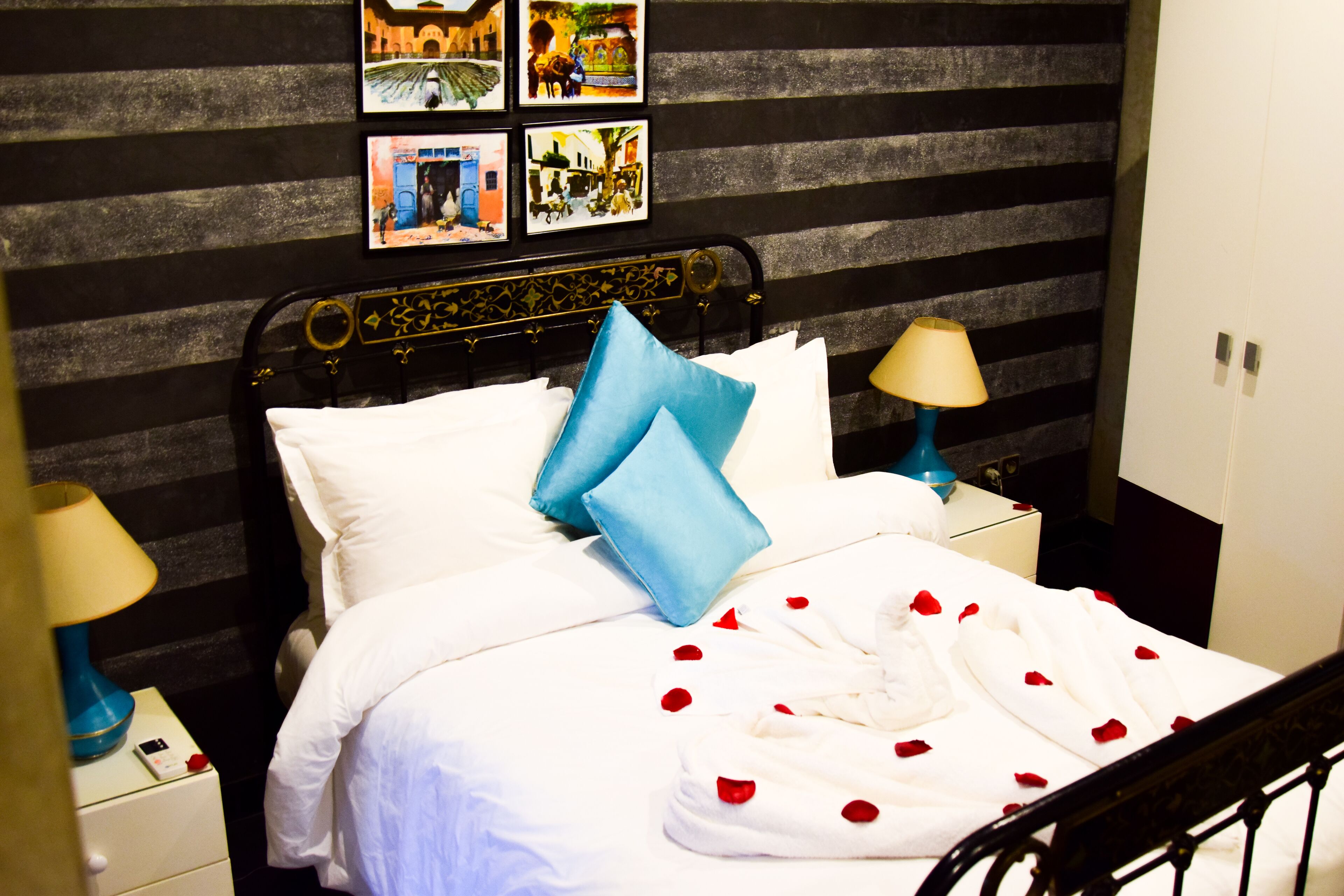 Double Room (Majorelle) | Memory-foam beds, individually decorated, blackout curtains