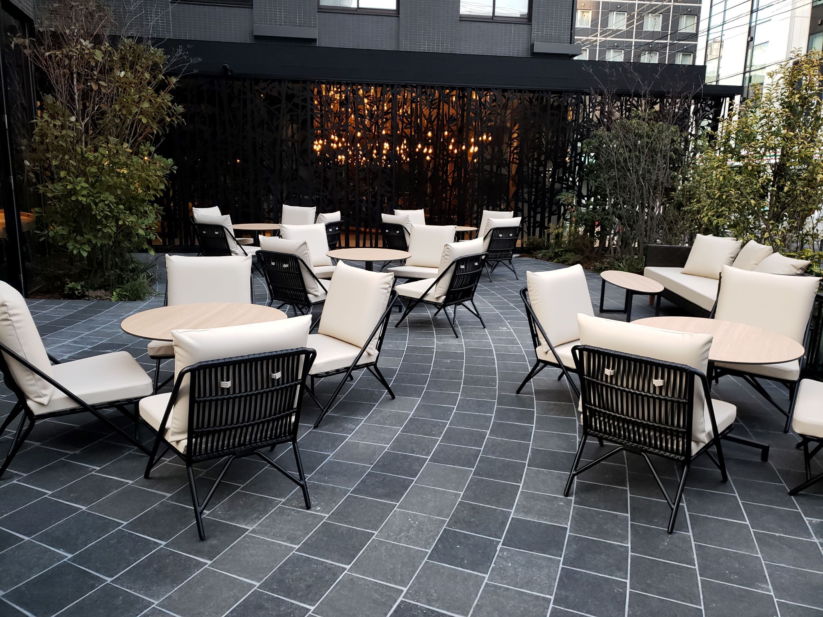 outdoor banquet area