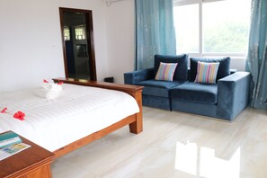 Executive Double Room, Balcony, Ocean View | Living room | 40-inch flat-screen TV with cable channels, TV - Amanda Luxury Villa (Mahé Island)