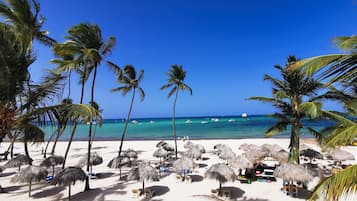 On the beach, sun-loungers, beach massages, 2 beach bars