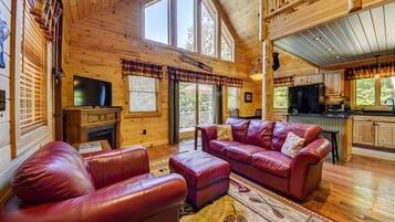 Smart TV, fireplace, DVD player