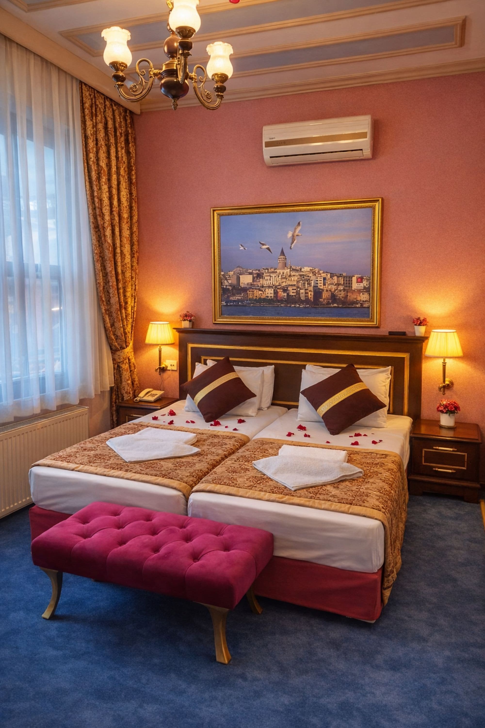 Ropa de cama de alta calidad, minibar y decoración personalizada 