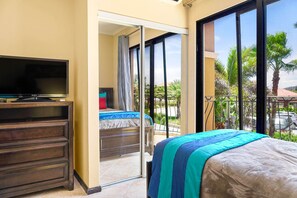 3 bedrooms, desk, iron/ironing board, travel crib