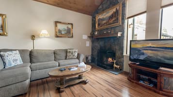 Smart TV, chimenea y reproductor de DVD