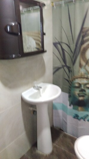 Dusche, Handtücher, Seife, Toilettenpapier