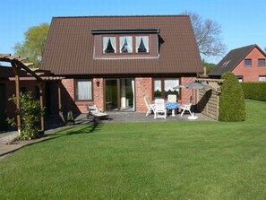 Outdoor dining - FW Falshöft - Holiday home Nemetschek with 2 apartments in Rabel near Kappeln (Rabel)