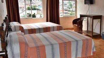 Double Room | Blackout drapes, iron/ironing board, bed sheets